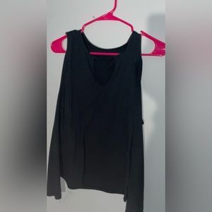 Emery rose black cutout cold shoulder top